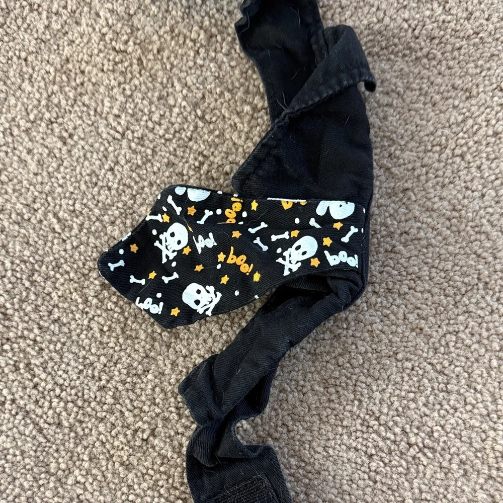 Black Halloween Skull Tie Collar